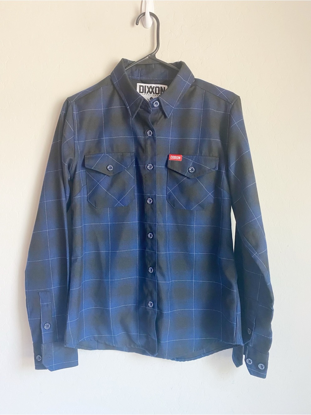 Dixxon Flannel Company The Purpose Plaid Button Down Shirt Black Blue Size M